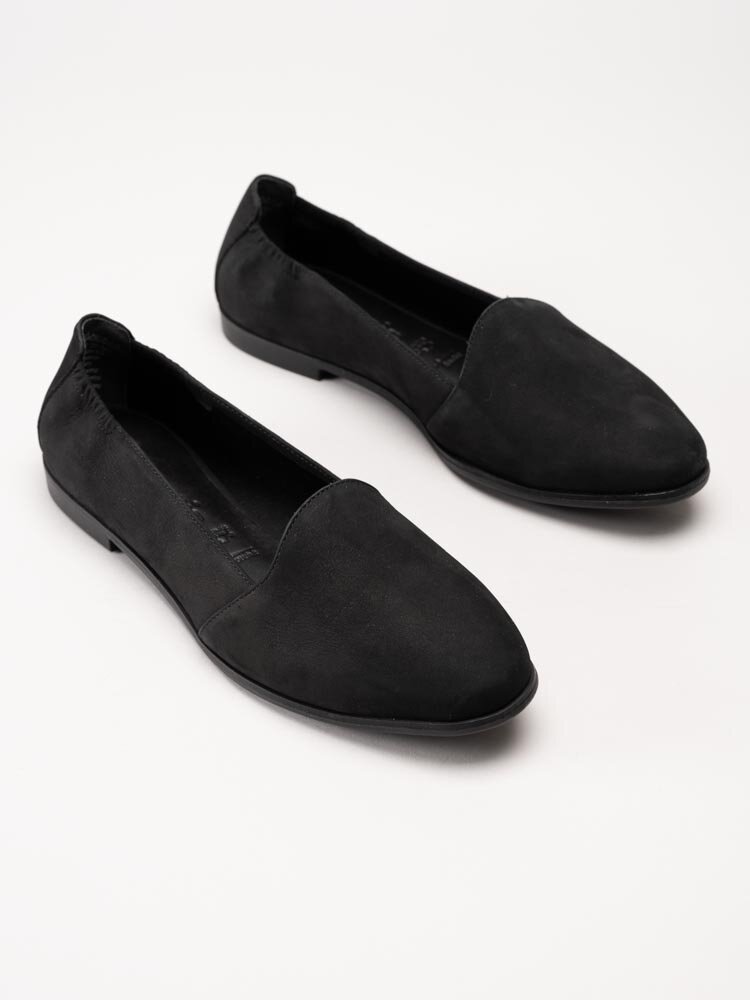 Tamaris - Svarta slip on skor i nubuck