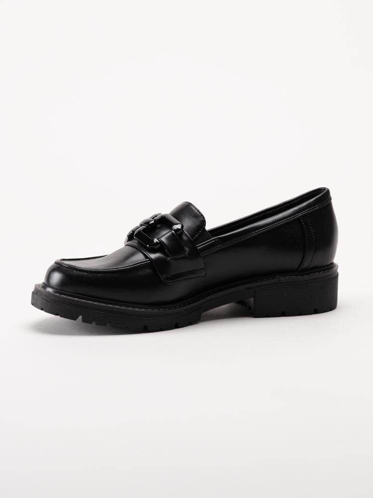 Jana - Softline - Svarta loafers i skinnimitation