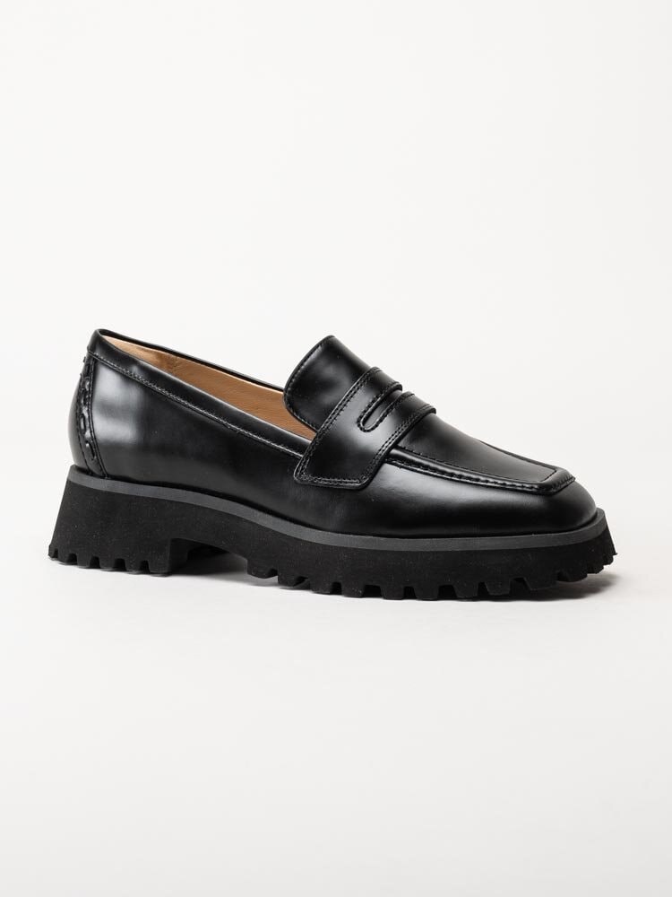 Clarks - Stayso Edge - Svarta loafers i skinn