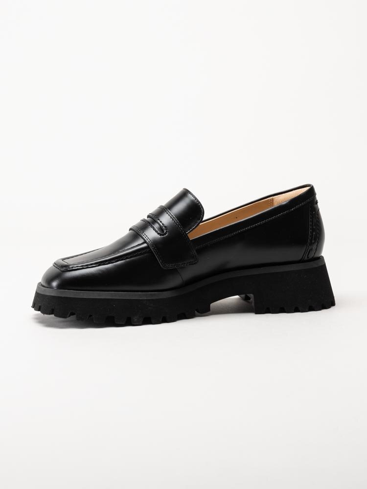 Clarks - Stayso Edge - Svarta loafers i skinn