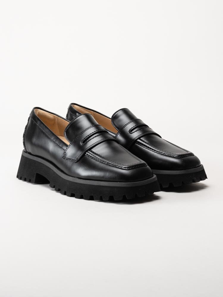 Clarks - Stayso Edge - Svarta loafers i skinn