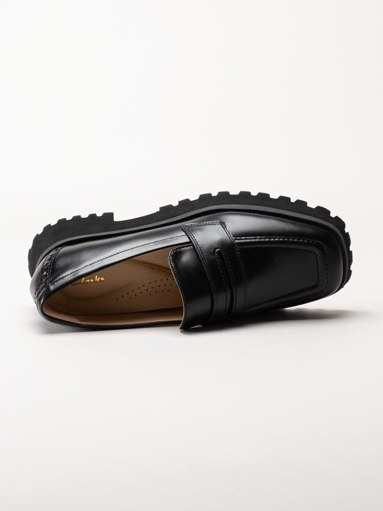 Clarks - Stayso Edge - Svarta loafers i skinn