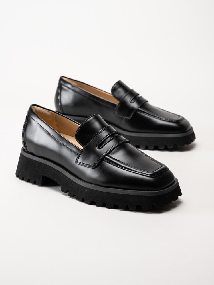 Clarks - Stayso Edge - Svarta loafers i skinn