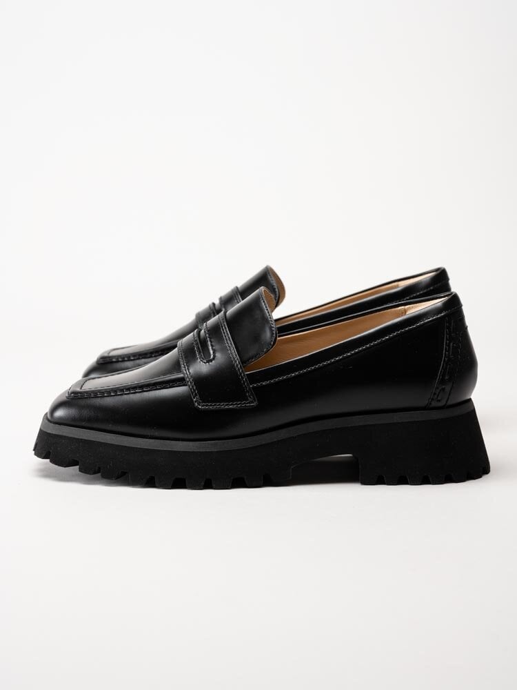 Clarks - Stayso Edge - Svarta loafers i skinn