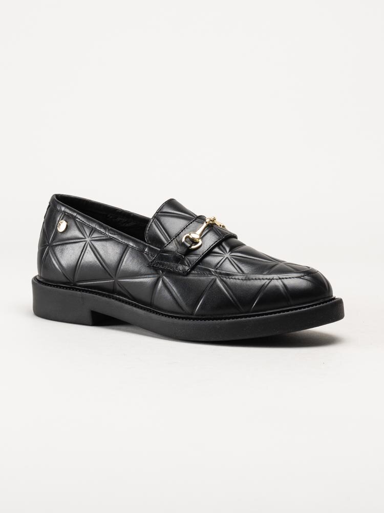 Copenhagen Shoes - Follow the leader - Svarta loafers i quiltad skinn