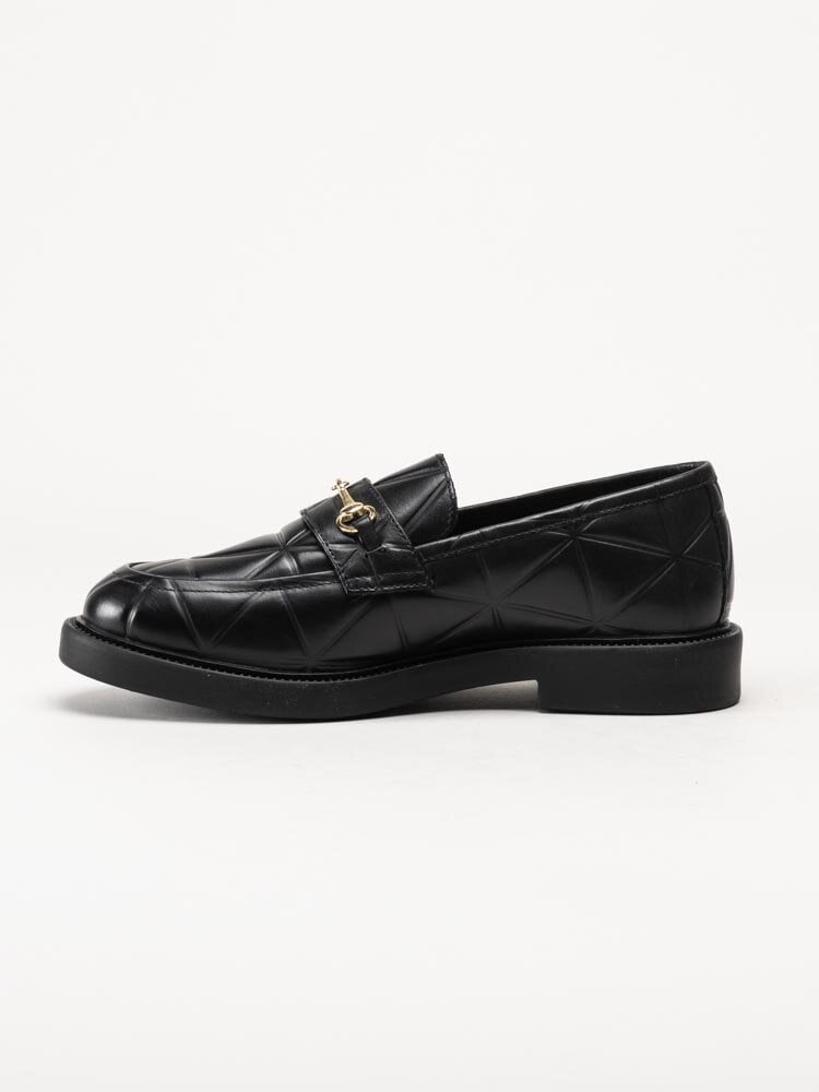 Copenhagen Shoes - Follow the leader - Svarta loafers i quiltad skinn