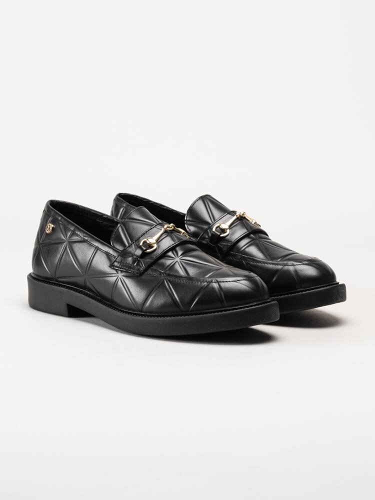 Copenhagen Shoes - Follow the leader - Svarta loafers i quiltad skinn