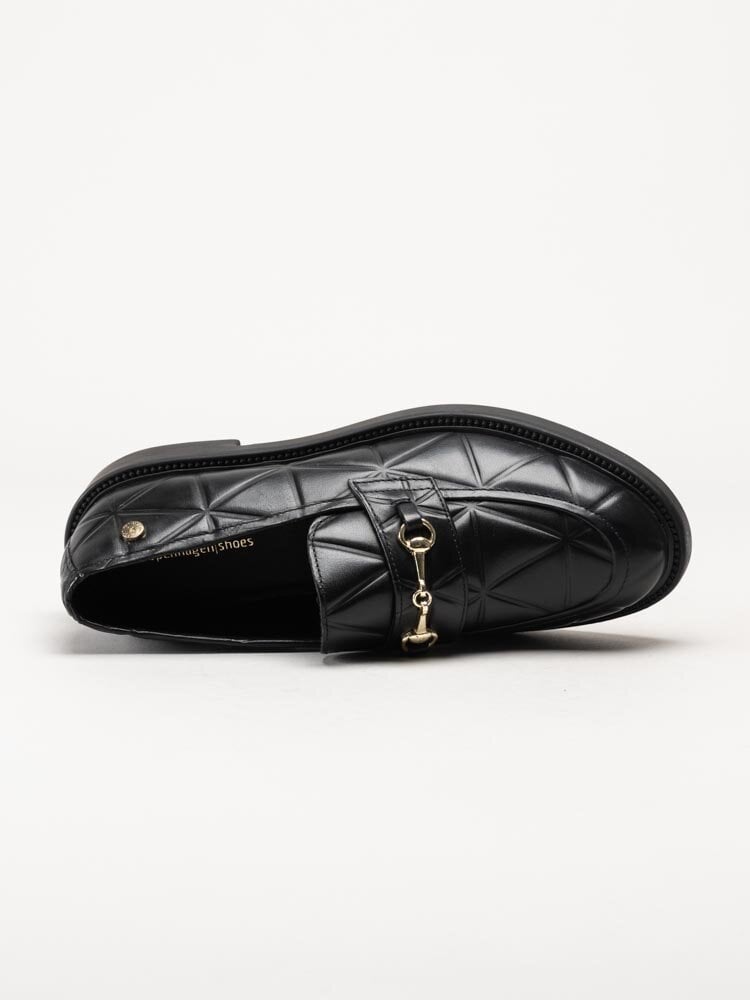 Copenhagen Shoes - Follow the leader - Svarta loafers i quiltad skinn