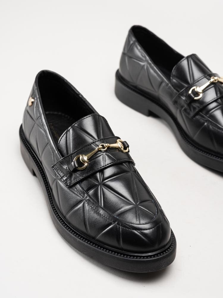 Copenhagen Shoes - Follow the leader - Svarta loafers i quiltad skinn