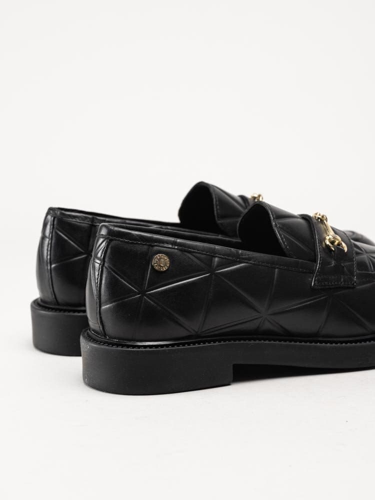 Copenhagen Shoes - Follow the leader - Svarta loafers i quiltad skinn