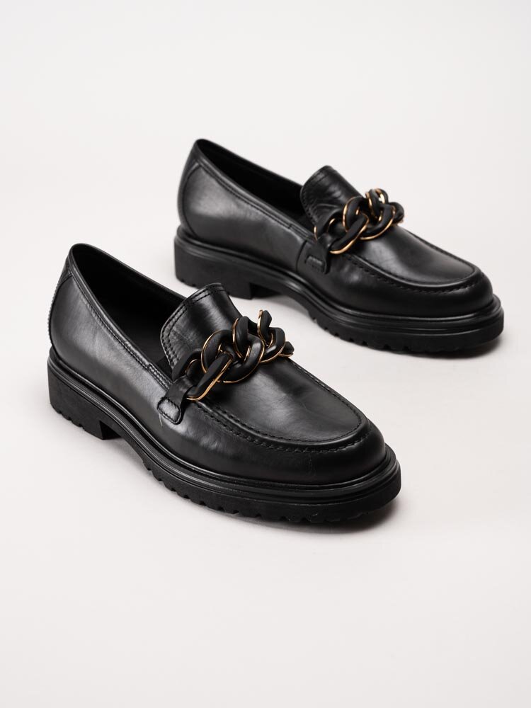 Gabor - Svarta loafers i skinn