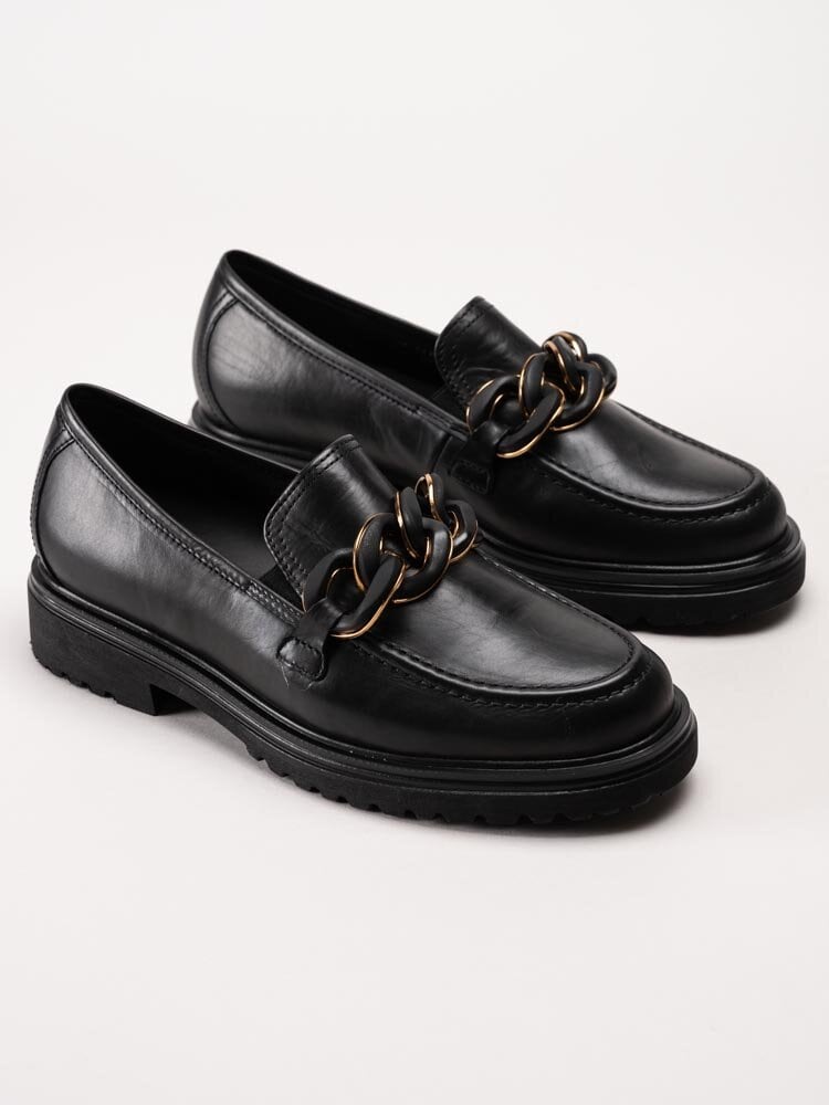 Gabor - Svarta loafers i skinn