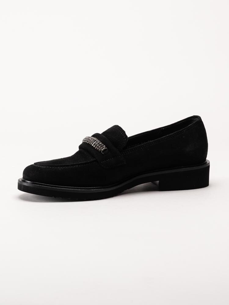 Gabor - Svarta loafers i mocka