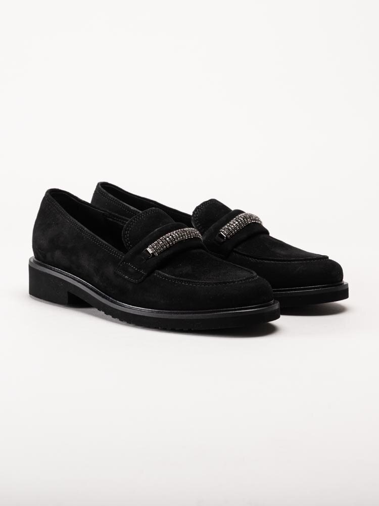 Gabor - Svarta loafers i mocka