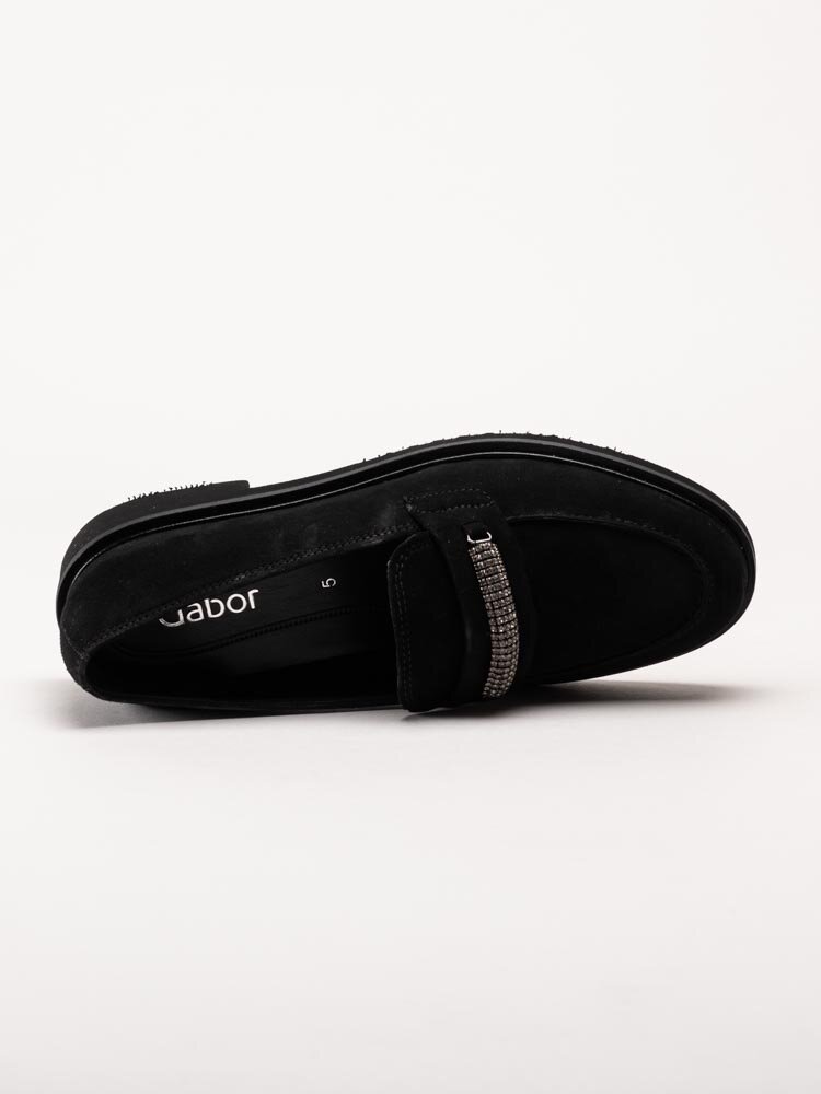 Gabor - Svarta loafers i mocka