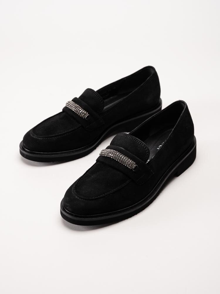 Gabor - Svarta loafers i mocka