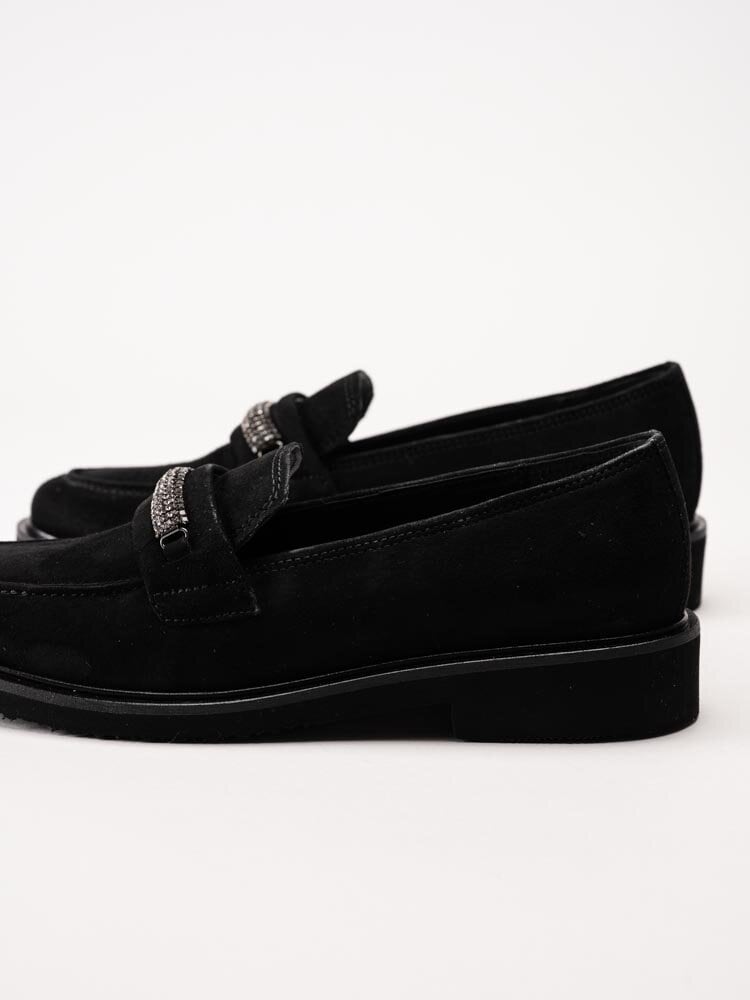 Gabor - Svarta loafers i mocka