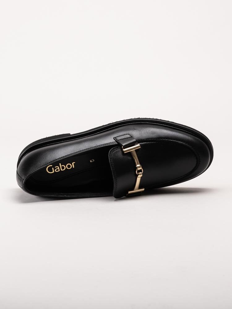 Gabor - Svarta loafers i skinn