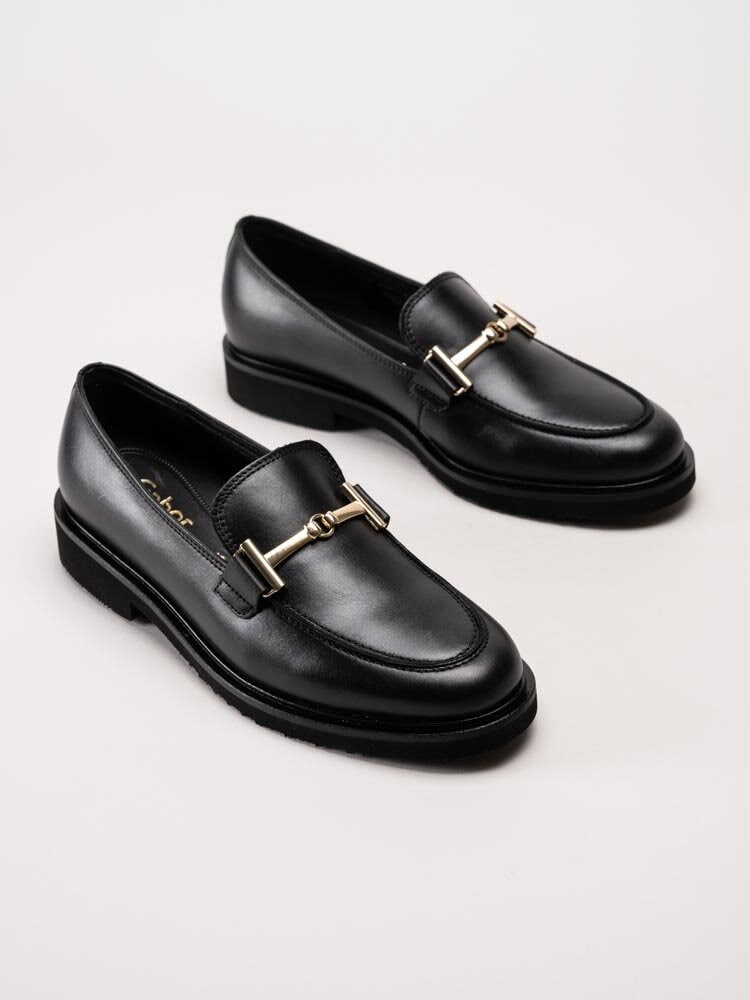 Gabor - Svarta loafers i skinn