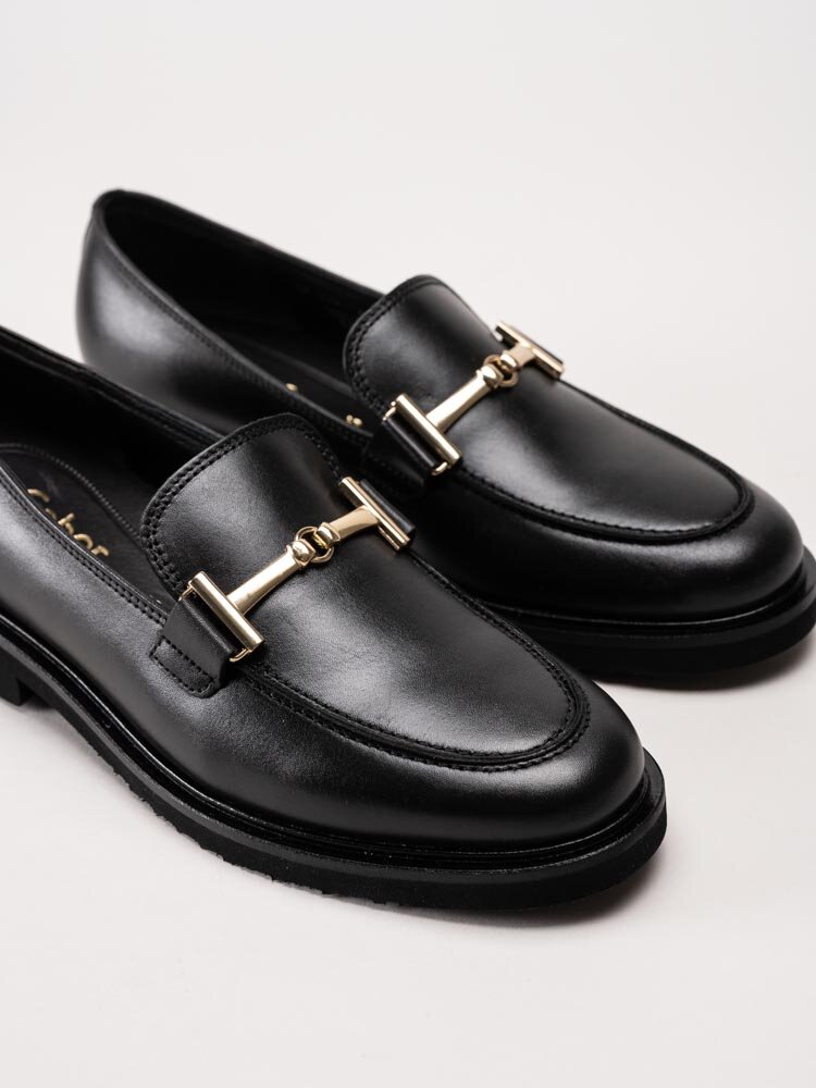 Gabor - Svarta loafers i skinn