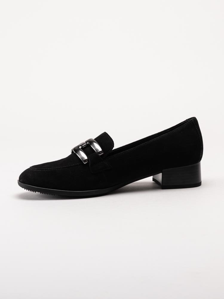 Gabor - Svarta loafers i mocka