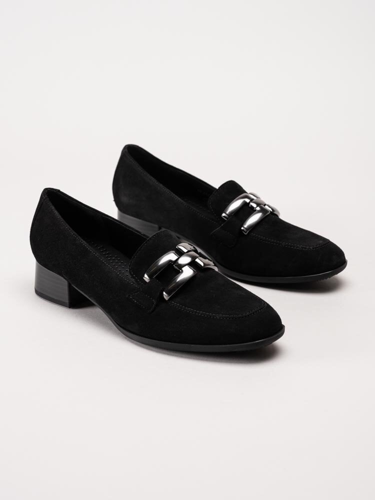 Gabor - Svarta loafers i mocka