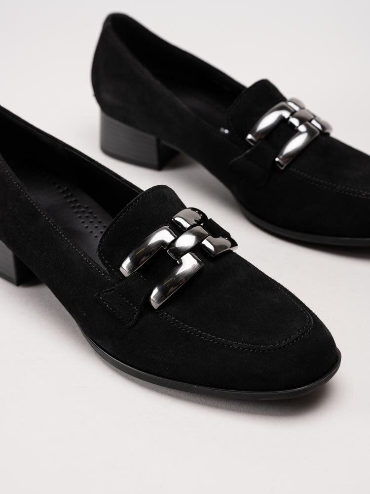 Gabor - Svarta loafers i mocka
