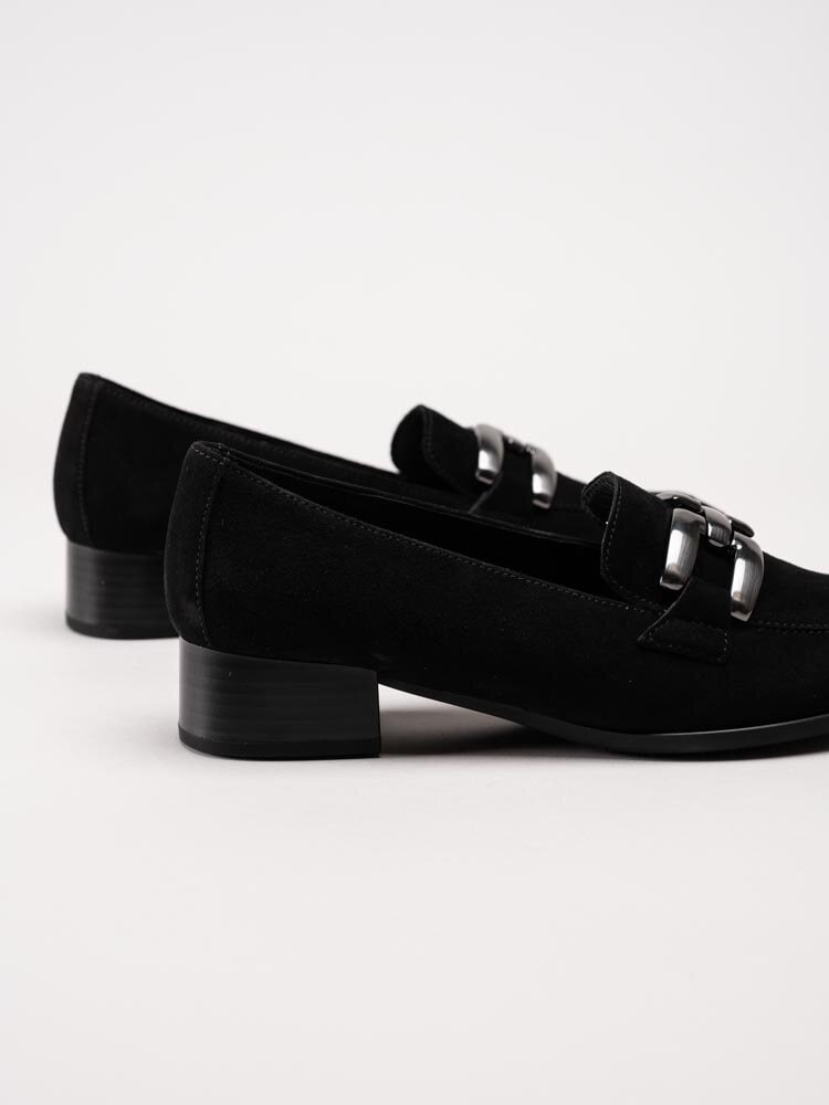 Gabor - Svarta loafers i mocka