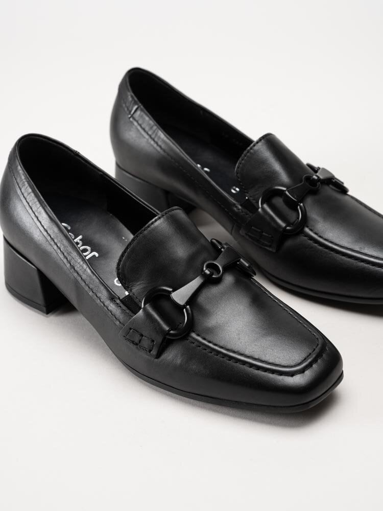 Gabor - Svarta loafers i skinn