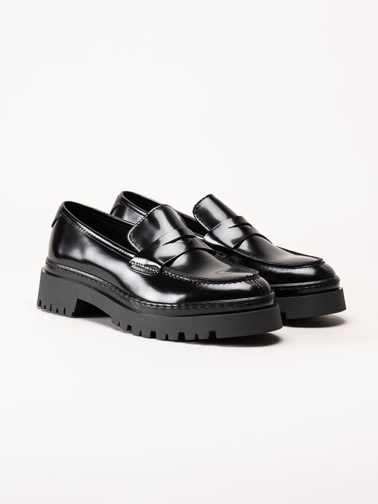 Gant Footwear - Aligrey - Svarta chunky loafers i polidoskinn