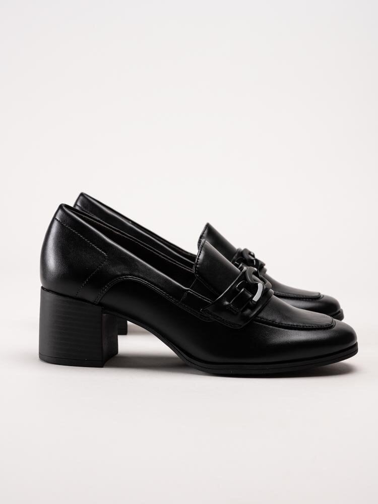 Jana - Softline - Svarta högklackade loafers