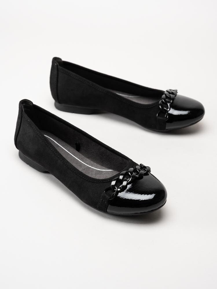 Jana - Softline - Svarta ballerina med lacktå