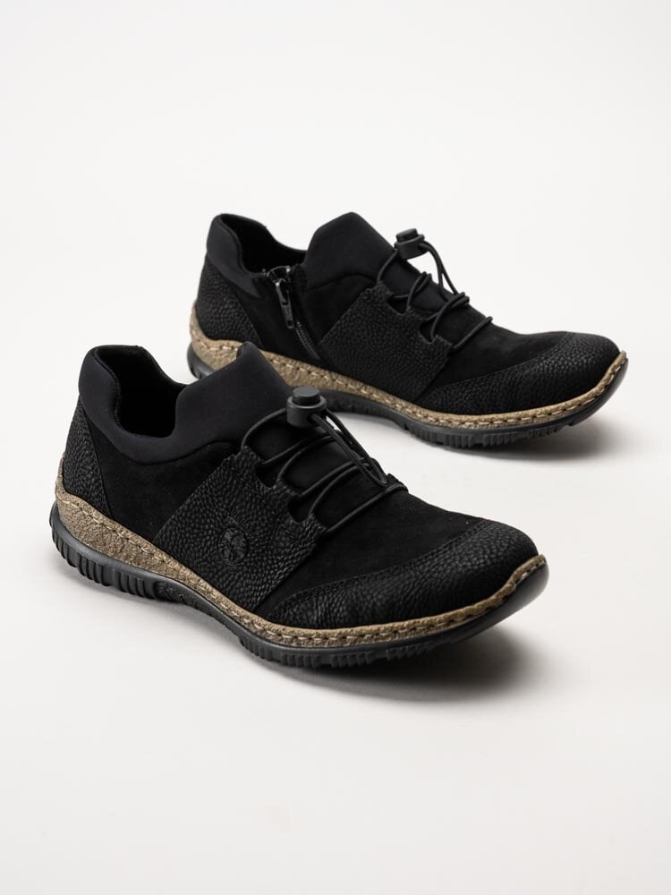 Rieker - Svarta sportiga slip-on skor
