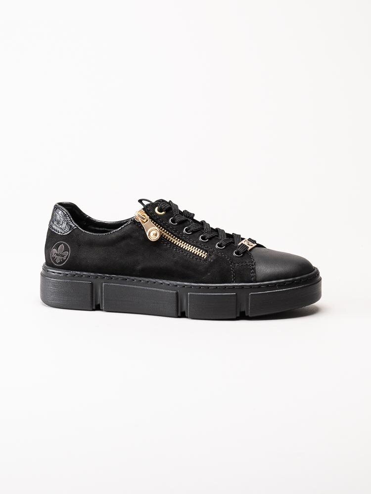 Rieker - Svarta sneakers med chunky sula