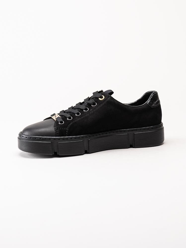 Rieker - Svarta sneakers med chunky sula