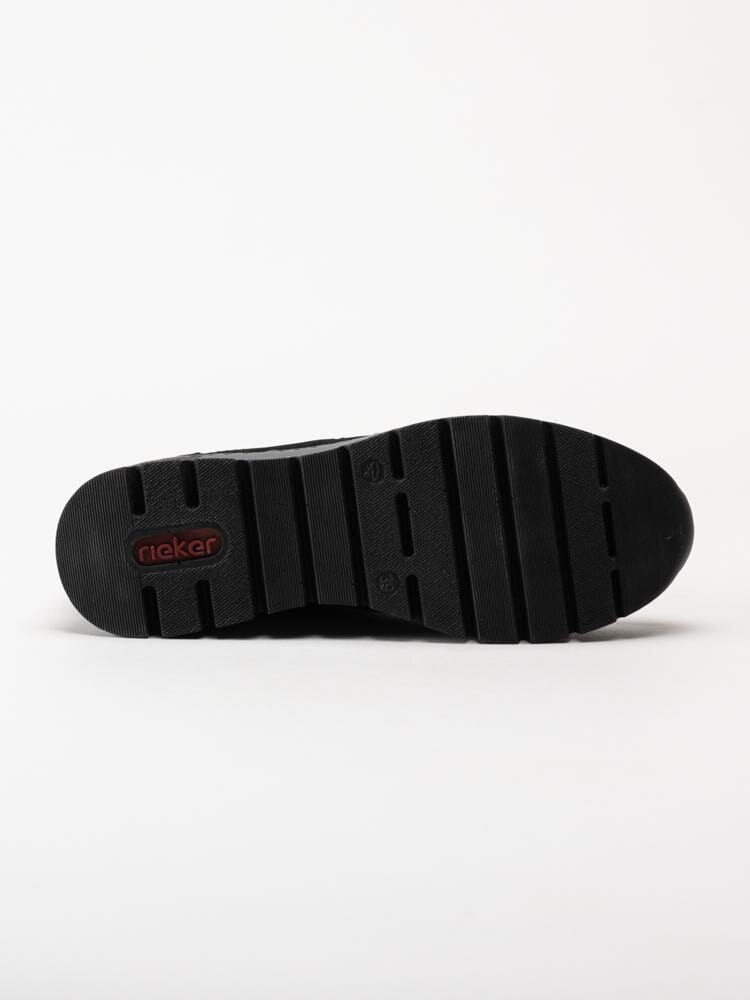Rieker - Svarta kilklackade sneakers i nubuck