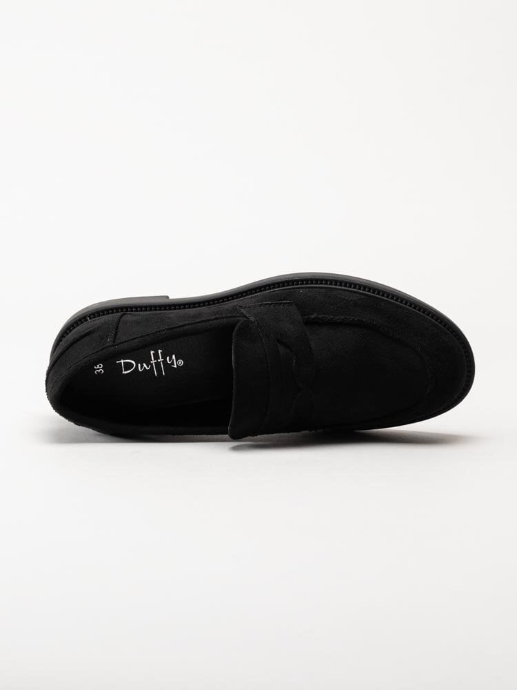 Duffy - Svarta loafers i textil