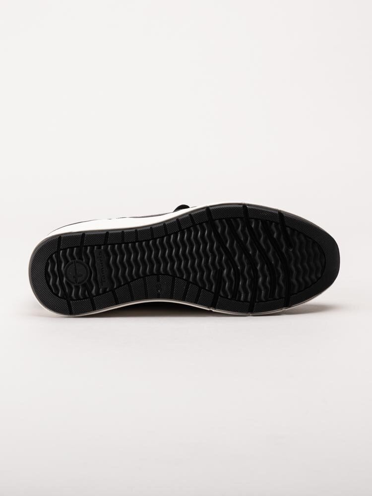 Tamaris - Svarta kilklackade sneakers i skinn