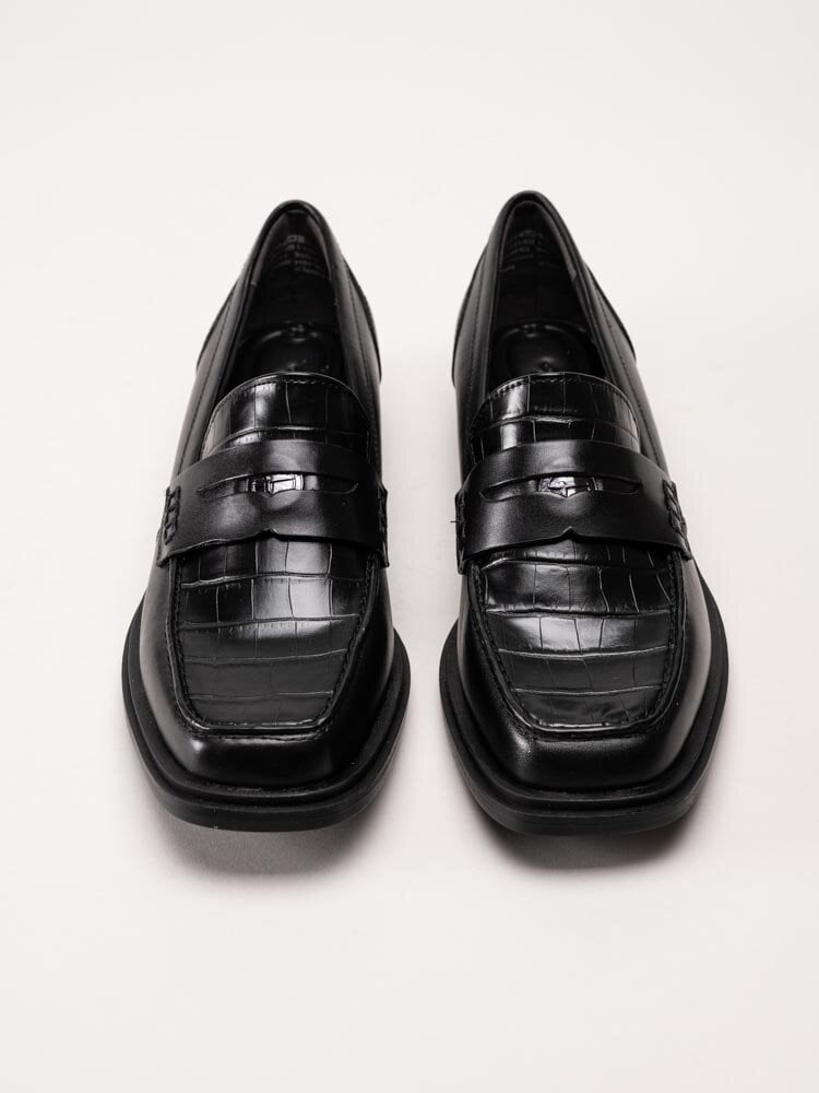 Tamaris - Svarta loafers i skinn