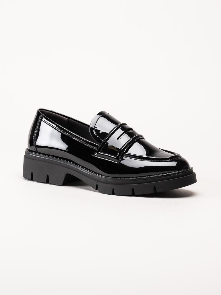 Tamaris - Svarta loafers i lack