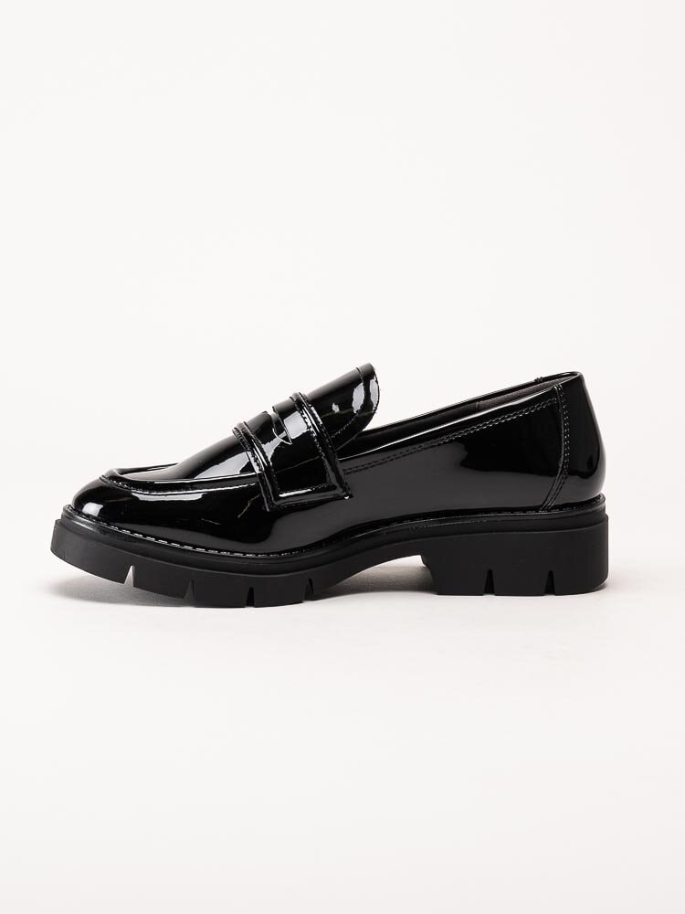 Tamaris - Svarta loafers i lack