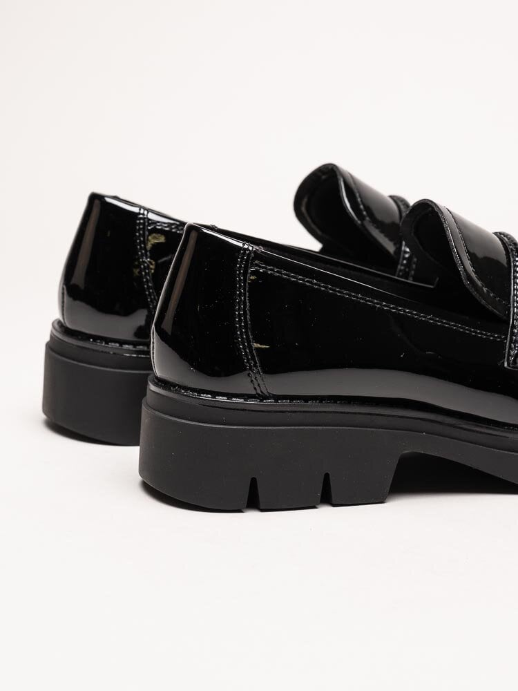 Tamaris - Svarta loafers i lack