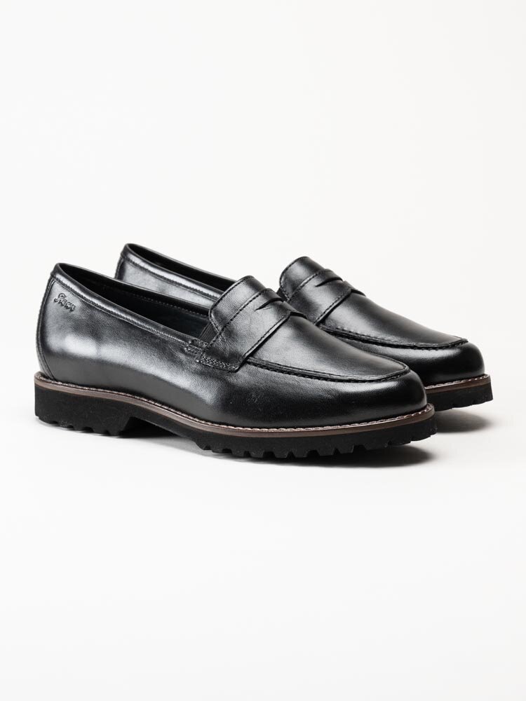 Sioux - Meredith 709 - Svarta klassiska loafers i skinn