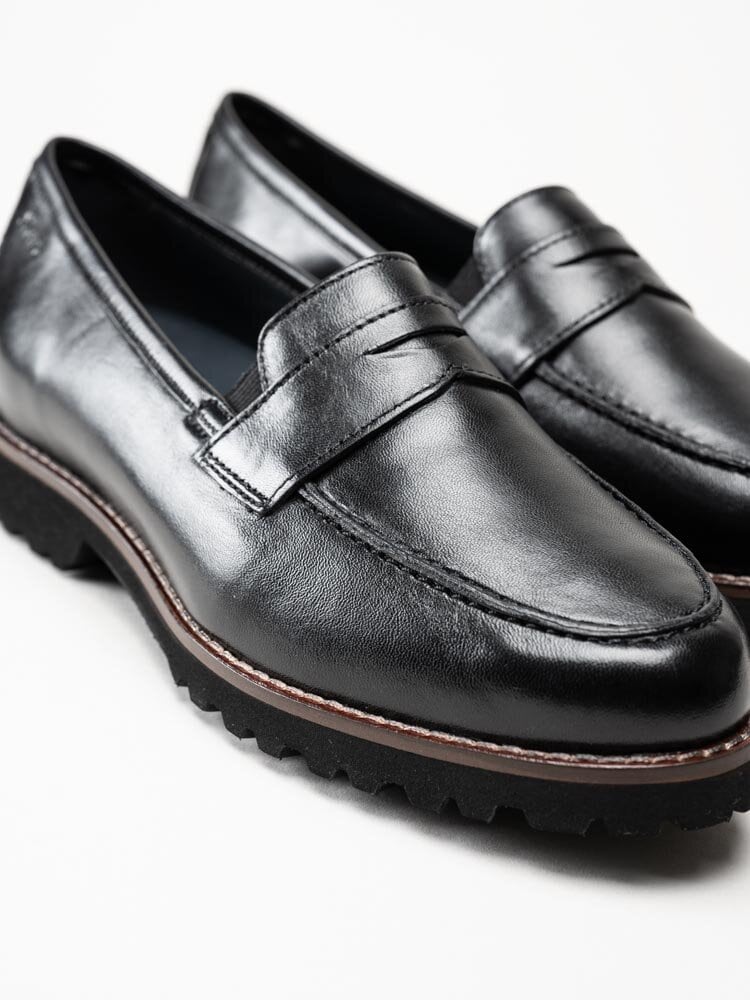 Sioux - Meredith 709 - Svarta klassiska loafers i skinn