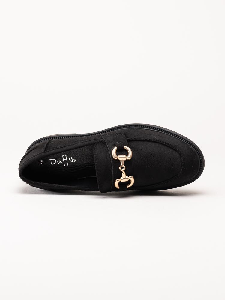Duffy - Svarta loafers med guldfärgat bett