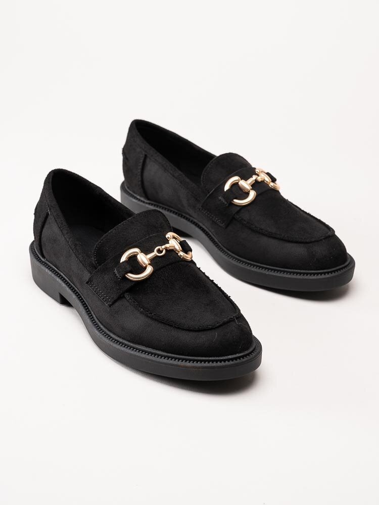 Duffy - Svarta loafers med guldfärgat bett