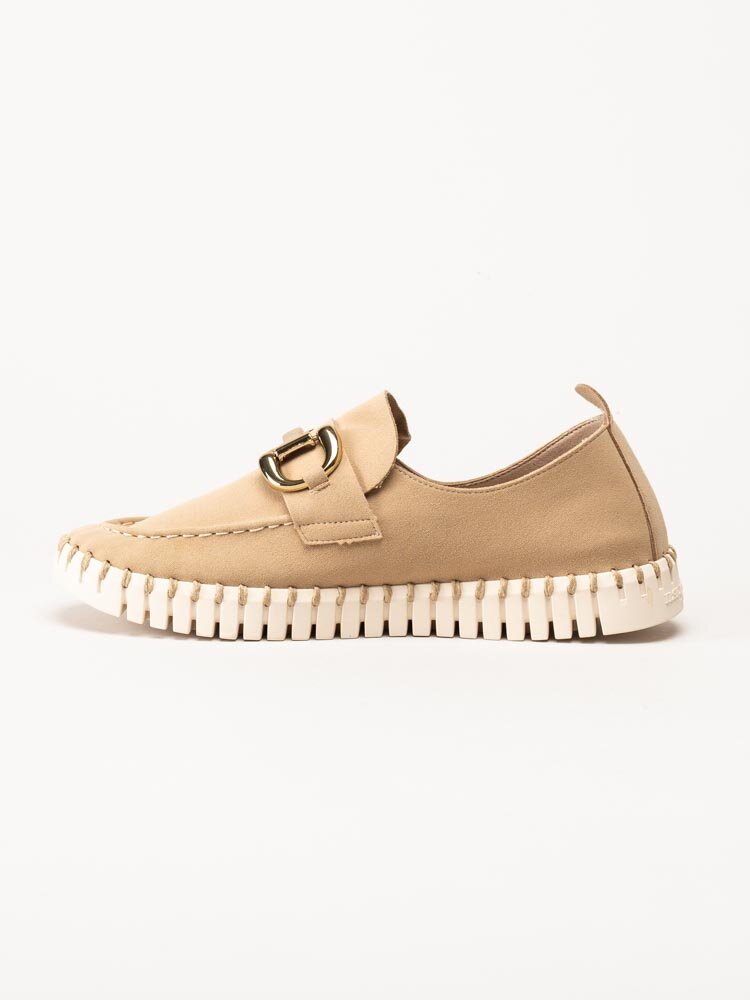 Ilse Jacobsen - Tulip3874 - Beige slip on skor i mockaimitation