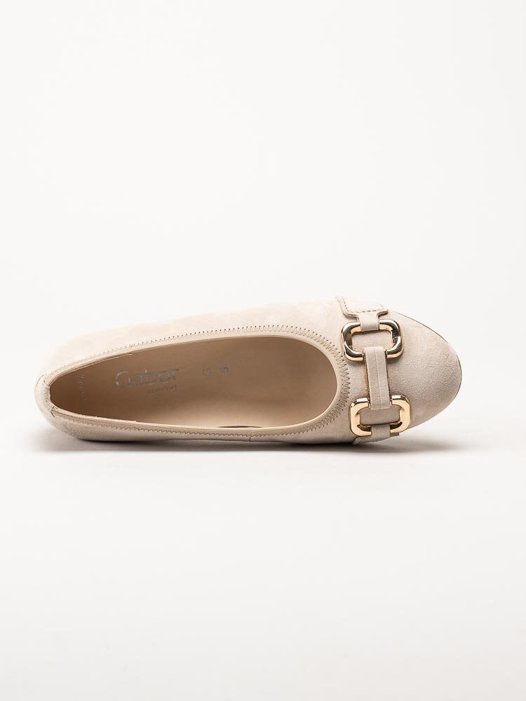 Gabor - Beige ballerinaskor i mocka