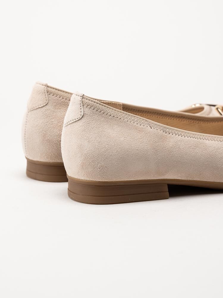 Gabor - Beige ballerinaskor i mocka