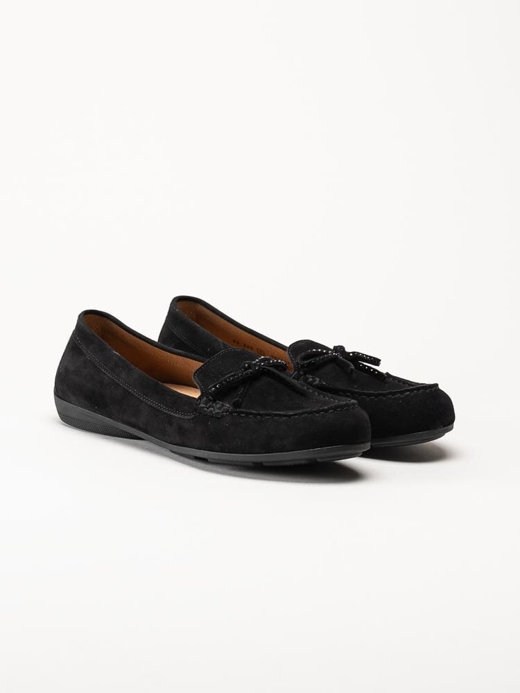 Gabor - Svarta loafers i mocka